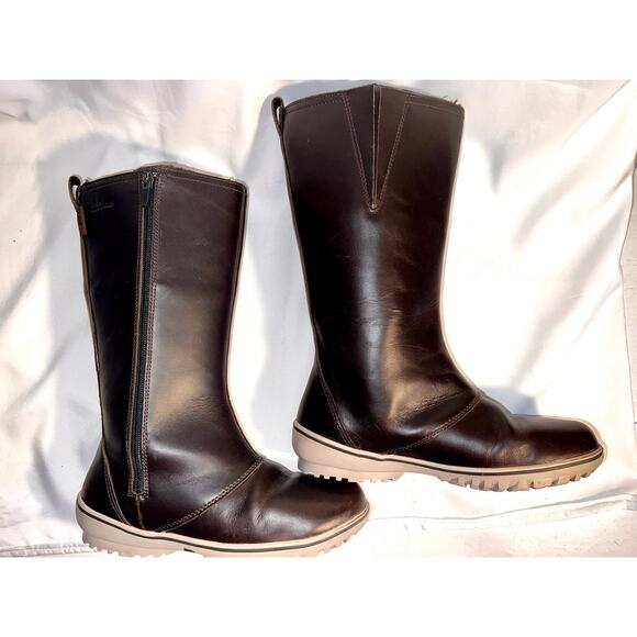 LL BEAN BROWN LEATHER TEK 2.5 WATERPROOF PRIMALOFT LINED FULL ZIP TALL BOOT 7 M - Picture 5 of 8